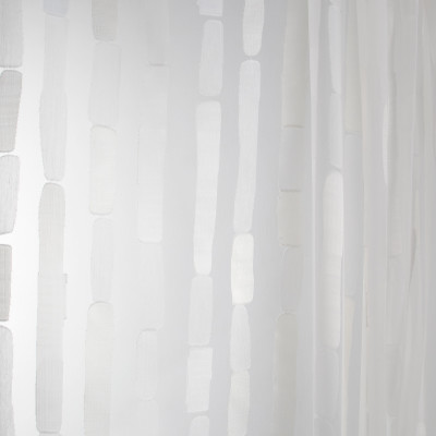 B7930 Ivory Fabric: E03, INHERENTLY FIRE RETARDANT, IFR, FIRE RESISTANT, STRIPED SHEER, SHIMMERY STRIPED SHEER, METALLIC SHEER, CONTEMPORARY METALLIC SHEER