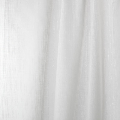B7932 Parchment Fabric: E03, INHERENTLY FIRE RETARDANT, IFR, FIRE RESISTANT, STRIPE, CONTEMPORARY, METALLIC, SHEER, WINDOW, WHITE