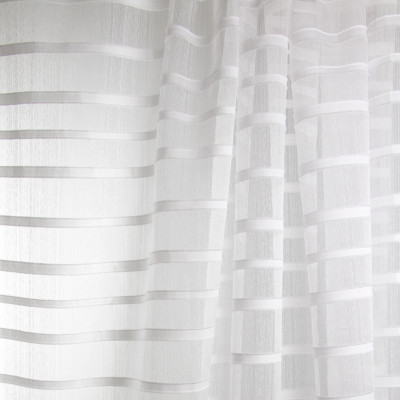 B7935 Ice Fabric: E03, INHERENTLY FIRE RETARDANT, IFR, FIRE RESISTANT, STRIPE, WHITE, TEXTURE, WINDOW