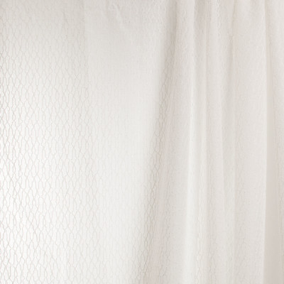 B7946 Shell Fabric: E03, INHERENTLY FIRE RETARDANT, IFR, FIRE RESISTANT, WOVEN WHITE SHEER, STRIPED SHEER, WHITE SHEER