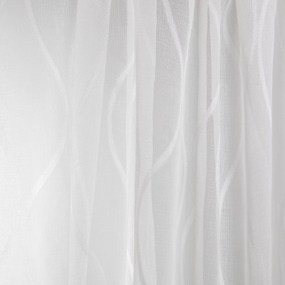 B7951 Platinum Fabric: E03, INHERENTLY FIRE RETARDANT, IFR, FIRE RESISTANT, CONTEMPORARY WAVY SHEER, WAVE, STRIPED SHEER