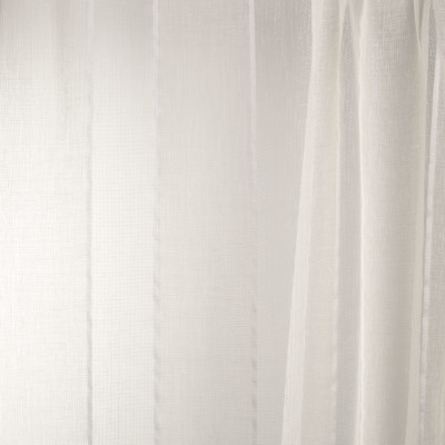 B7956 Parchment Fabric: E03, INHERENTLY FIRE RETARDANT, IFR, FIRE RESISTANT, FAUX LINEN, SHEER, WINDOW, STRIPE, PARCHMENT. CREAM