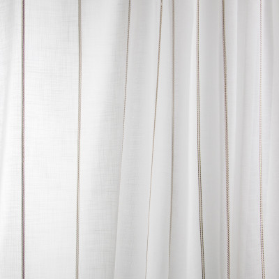 B7965 Antique Fabric: E03, INHERENTLY FIRE RETARDANT, IFR, FIRE RESISTANT, STRIPE, TEXTURE, BROWN, SHEER, WINDOW