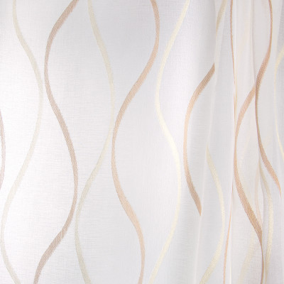 B7975 Champagne Fabric: E03, INHERENTLY FIRE RETARDANT, FIRE RESISTANT, IFR, WAVY, CHAMPAGNE, SHEER, WINDOW, METALLIC