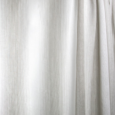 B7984 Haze Fabric: E03, INHERENTLY FIRE RETARDANT, FIRE RESISTANT, IFR, STRIPE, GRAY, WOVEN, CASEMENT, WINDOW, SHEER