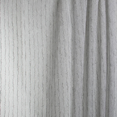 B7985 Platinum Fabric: E03, INHERENTLY FIRE RETARDANT, FIRE RESISTANT, IFR, TEXTURE, STRIPE, GRAY, SHEER, WINDOW
