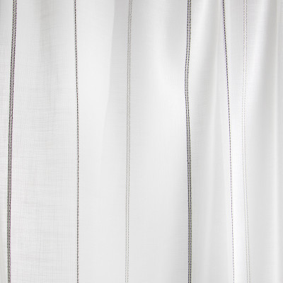 B7986 Fog Fabric: E03, INHERENTLY FIRE RETARDANT, FIRE RESISTANT, IFR, DARK GRAY SHEER, DARK GREY SHEER, STRIPED SHEER, STONE GRAY SHEER
