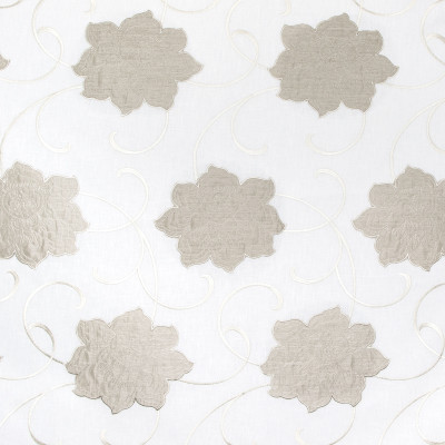 B8020 Natural Fabric: E04, LARGE SCALE FLORAL, FLORAL APPLIQUE, GIANT FLORAL, CHAMPAGNE, NEUTRAL