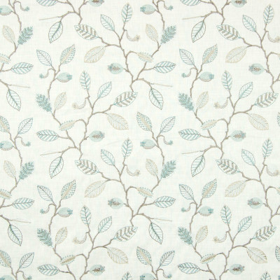 B8130 Rain Fabric: E09, E06, SPA, FOLIAGE, LEAF EMBROIDERY, FLORAL EMBROIDERY, SEAGLASS BLUE, SPA BLUE