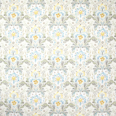 B8141 Misty Fabric: E09, COTTON, COTTON PRINT, 100% COTTON, FLORAL, MEDALLION, PRINT, BLUE, YELLOW, BLUE AND YELLOW