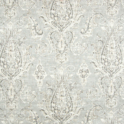B8180 Thunder Fabric: E07, LARGE SCALE SCROLL PRINT, GRAND SCALE PRINT, GRAND SCALE MEDALLION MOTIF, LINEN PRINT, LIGHT GREY, LIGHT GRAY, MEDALLION PRINT