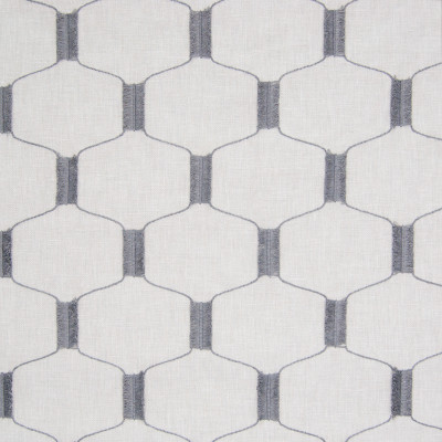 B8195 Platinum Fabric: E07, FIL COUPE EMBROIDERY, GEOMETRIC EMBROIDERY, GREY GEOMETRIC, GRAY GEOMETRIC, LATTICE EMBROIDERY