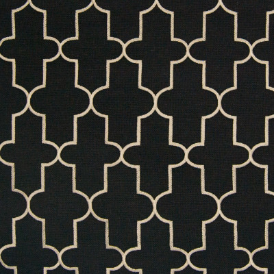 B8210 Onyx Fabric: E07, BLACK EMBROIDERY, BLACK GEOMETRIC, EMBROIDERY, BLACK LATTICE, ONYX EMBROIDERY