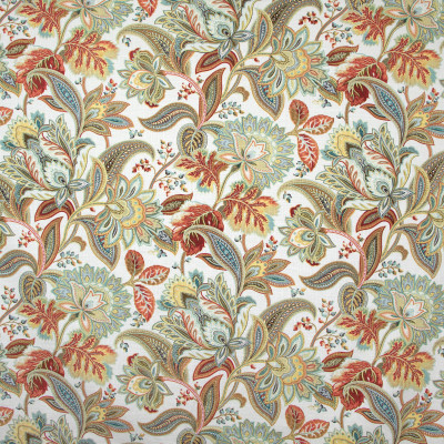 B8246 Tapestry Fabric: E08, RED FLORAL PRINT, METALLIC RED FLORAL PRINT, METALLIC ACCENTS, ORANGE FLORAL PRINT, COTTON PRINT