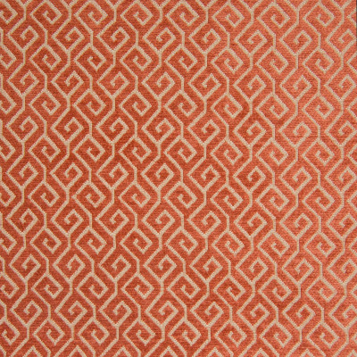 B8252 Tangerine Fabric: E08, TANGERINE, PERSIMMON, ORANGE GEOMETRIC, ORANGE GREEK KEY, PATTERNED CHENILLE, WOVEN