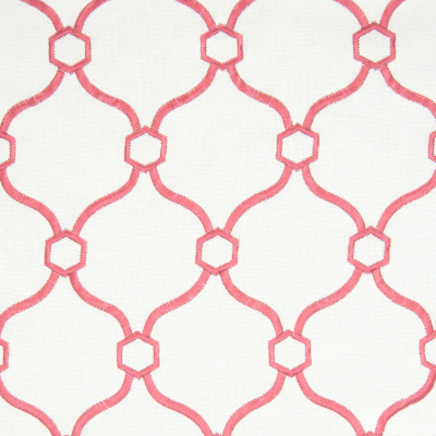 B8259 Coral Fabric: E08, CORAL EMBROIDERY, CORAL GEOMETRIC EMBROIDERY, CORAL OGEE EMBROIDERY, OGEE PATTERN, LATTICE