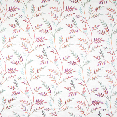 B8261 Persimmon Fabric: E08, FLORAL EMBROIDERY, PURPLE, BLUSH, MULTICOLORED FLORAL EMBROIDERY, PURPLE FLORAL EMBROIDERY, LEAF EMBROIDERY, LEAVES, FOLIAGE