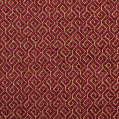 B8263 Spice Fabric: E08, RED GEOMETRIC, RED LATTICE, CHENILLE, PATTERNED CHENILLE, CHAIR SCALE GEOMETRIC, SMALL SCALE GEOMETRIC, WOVEN