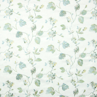 B8273 Mediterranean Fabric: E09, SPA BLUE EMBROIDERY, FLORAL EMBROIDERY, SEAGLASS BLUE, SPA FLORAL EMBROIDERY, LEAF EMBROIDERY, FOLIAGE