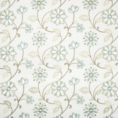 B8280 Crystal Fabric: E09, FLORAL EMBROIDERY, MEDIUM SCALE FLORAL, SPA BLUE EMBROIDERY