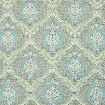 B8300 Smoke Fabric: E09, LARGE SCALE MEDALLION, LARGE SCALE FLORAL, LARGE SCALE LATTICE PRINT, COTTON PRINT, TEAL COTTON PRINT