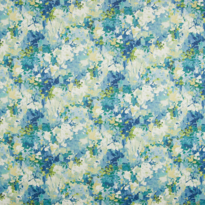 B8335 Island Blue Fabric: E10, BLUE FLORAL PRINT, BLUE FLORAL COTTON PRINT, MULTICOLORED FLORAL PRINT, COTTON PRINT, LARGE SCALE FLORAL PRINT, CONTEMPORARY FLORAL PRINT, WATERCOLOR INSPIRED PRINT