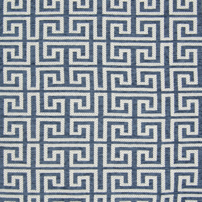 B8355 Ocean Fabric: E10, BLUE GEOMETRIC, GREEK KEY, OCEAN BLUE GREEK KEY, MEDIUM SCALE GREEK KEY, MEDIUM SCALE GEOMETRIC, WOVEN