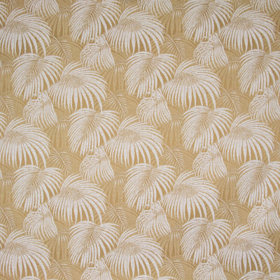 B8855 Golden Fabric: E18, OUTDOOR FABRIC, INDOOR/OUTDOOR FABRIC, OUTDOOR PERFORMANCE FABRIC, BLEACH CLEANABLE, UV RESISTANT, ANTIMICROBIAL, STAIN RESISTANT, PALM LEAVES, PALM LEAF, TROPICAL PALM