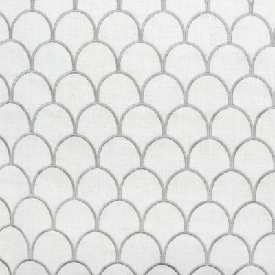 B9211 Pewter Fabric: E26, SCALLOP EMBROIDERY, SHELL EMBROIDERY, GEOMETRIC EMBROIDERY, PEWTER EMBROIDERY