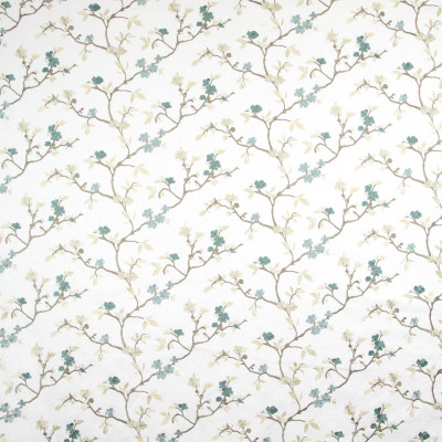 B9276 Topaz Fabric: E27, TEAL FLORAL EMBROIDERY, BLUE FLORAL EMBROIDERY, AQUA FLORAL EMBROIDERY, FLORAL EMBROIDERY