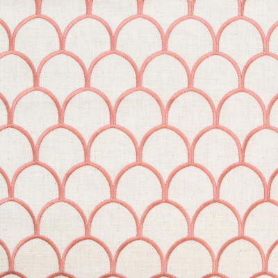 B9369 Coral Fabric: E29, SHELL PATTERN, SCALLOP PATTERN EMBROIDERY SHELL EMBROIDERY, GEOMETRIC EMBROIDERY, PINK, SALMON