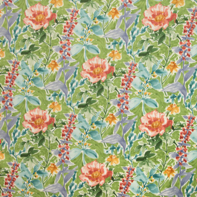 B9404 Spring Green Fabric: E29, GREEN FLORAL PRINT, COTTON FLORAL PRINT, WATERCOLOR INSPIRED FLORAL PRINT