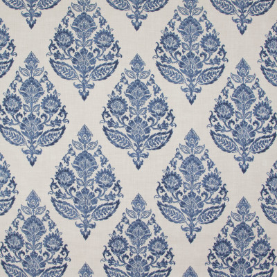 B9483 Antique Blue Fabric: E38, E32, BLUE MEDALLION, BLUE FLORAL MEDALLION, COTTON PRINT, LARGE SCALE MEDALLION, INDIAN BLOCK PRINT INSPIRED