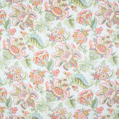 B9510 Summer Fabric: E33, COTTON PRINT, FLORAL PRINT, LARGE SCALE FLORAL PRINT, PINK FLORAL PRINT, GREEN FLORAL PRINT