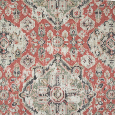B9609 Henna Red Fabric: E35, LARGE MEDALLION, HENNA RED MEDALLION, MEDALLION PRINT, LINEN PRINT