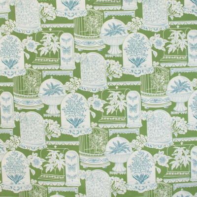 B9625 Grass Fabric: E36, ASIAN INSPIRED, FLORAL, BIRD CAGES, ASIAN PRINT, GREEN, APPLE, AVOCADO