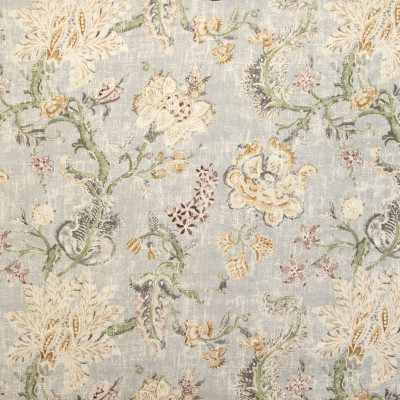 B9635 Pearl Grey Fabric: E36, LARGE SCALE FLORAL PRINT, GREY FLORAL PRINT, GRAY FLORAL PRINT, MULTICOLORED GREY FLORAL PRINT