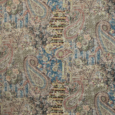 B9644 Aubusson Fabric: E36, CARPET MEDALLION, VINTAGE CARPET MEDALLION, FLORAL PRINT, MEDALLION PRINT, PAISLEY PRINT