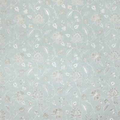 B9667 Mist Fabric: E37, LIGHT BLUE EMBROIDERY, SPA BLUE EMBROIDERY, ROBINS EGG EMBROIDERY, FLORAL EMBROIDERY, DRAPERY ONLY, WINDOW DRAPERY ONLY