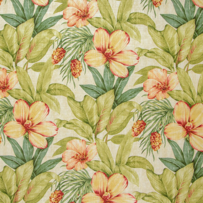 B9694 Island Green Fabric: E38, TROPICAL FLORAL PRINT, LINEN PRINT, TROPICAL PALM PRINT, RED FLORAL PRINT