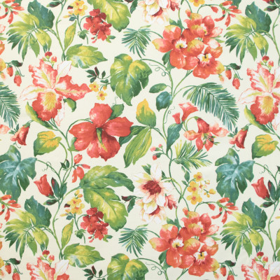 B9695 Garnet Fabric: E38, TROPICAL FLORAL PRINT, LINEN PRINT, TROPICAL PALM PRINT, RED FLORAL PRINT