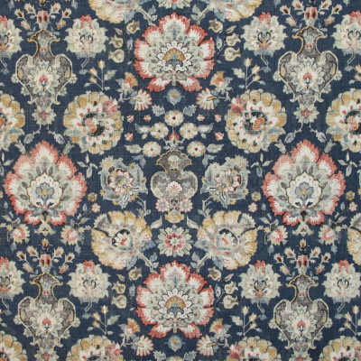 B9697 Sapphire Fabric: E38, LARGE SCALE FLORAL PRINT, LINEN PRINT, FLORAL LINEN PRINT, INDIGO, NAVY, VINTAGE
