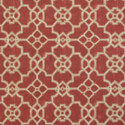B9700 Rouge Fabric: E38, RED GEOMETRIC PRINT, LATTICE PRINT, COTTON PRINT