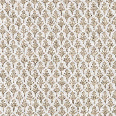 F1260 Driftwood Fabric: E54, SMALL-SCALE, FERN, LEAF, FOLIAGE, PRINT, NEUTRAL, FAUX LINEN, LINEN BLEND, MADE IN USA, DRIFTWOOD