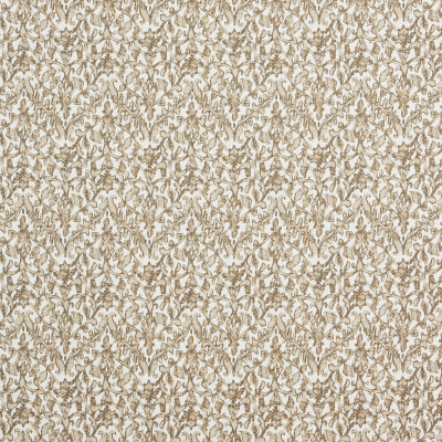 F1265 Driftwood Fabric: E54, CHEVRON, FLORAL, MEDALLION, BROWN, PRINT, FAUX LINEN, LINEN BLEND, MADE IN USA