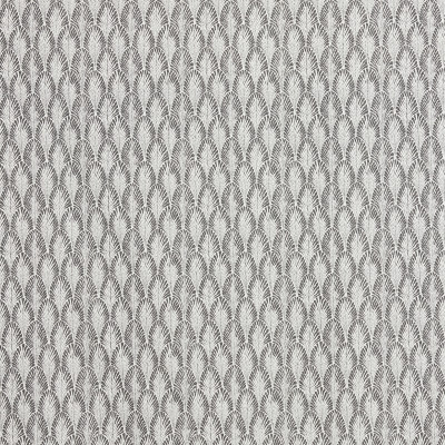 F1282 Sterling Fabric: E54, FERN, LEAF, FOLIAGE, SCALLOP, GRAY, CHARCOAL, PRINT, LINEN BLEND, FAUX LINEN, MADE IN USA