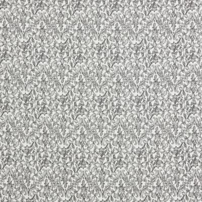 F1283 Stone Fabric: E54, CHEVRON, FLORAL, GRAY, LINEN BLEND, FAUX LINEN, PRINT, MADE IN USA
