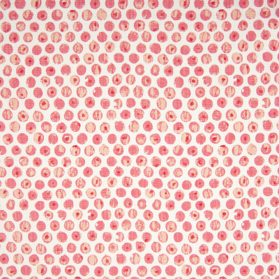 F1301 Crimson Fabric: E55, PINK, DOT, POLKA DOT, PRINT, LINEN BLEND, FAUX LINEN, MADE IN USA