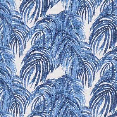 F1312 Wedgewood Fabric: E55, LEAF, FOLIAGE, PALM, TROPICAL, BEACH, BLUE, PRINT, COTTON, 100% COTTON, COTTON PRINT, MADE IN USA
