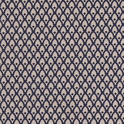 F1325 Indigo Fabric: E55, SMALL-SCALE, CHAIR SCALE, FLORAL, FOLIAGE, COTTON BLEND, PRINT, NAVY, BLUE, INDIGO, MADE IN USA